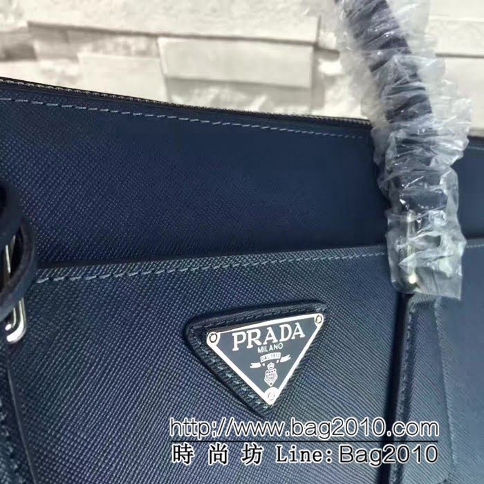 普拉達PRADA原單 0366 原版十字紋 男士公事包 PHY1017